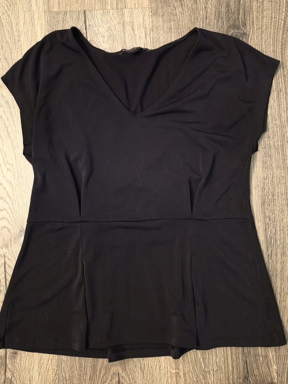 Banana Republic Black V-Neck Peplum Top